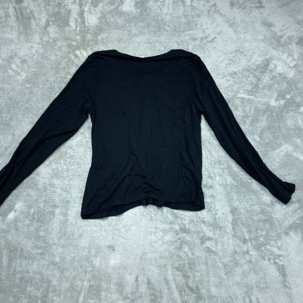 Fabletics Womens Twist Front Long Sleeve Top XL Black a1511 - Picture 8 of 9